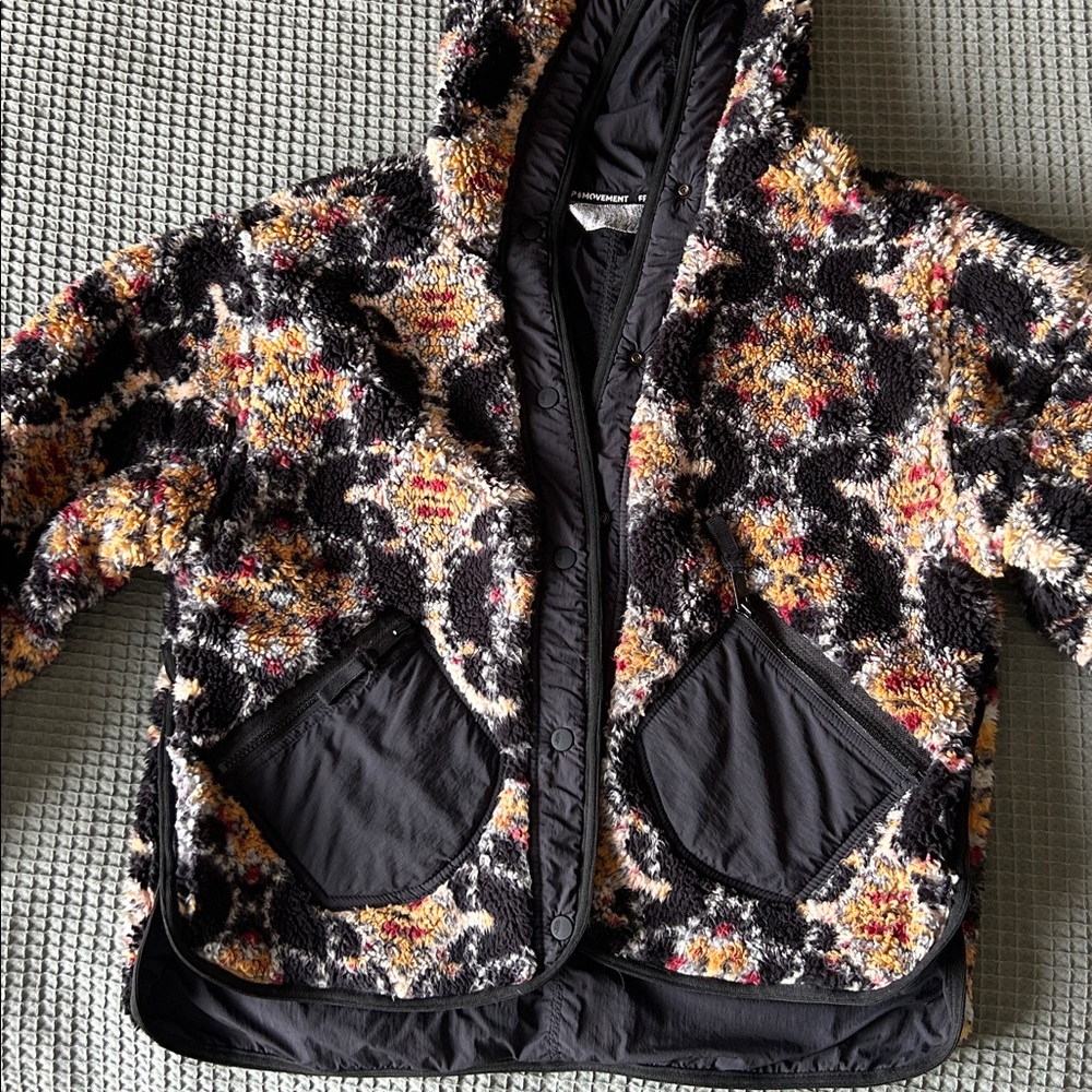 Free People FP Movement Elevation Jacquard Reversible Fleece Snowcap Combo